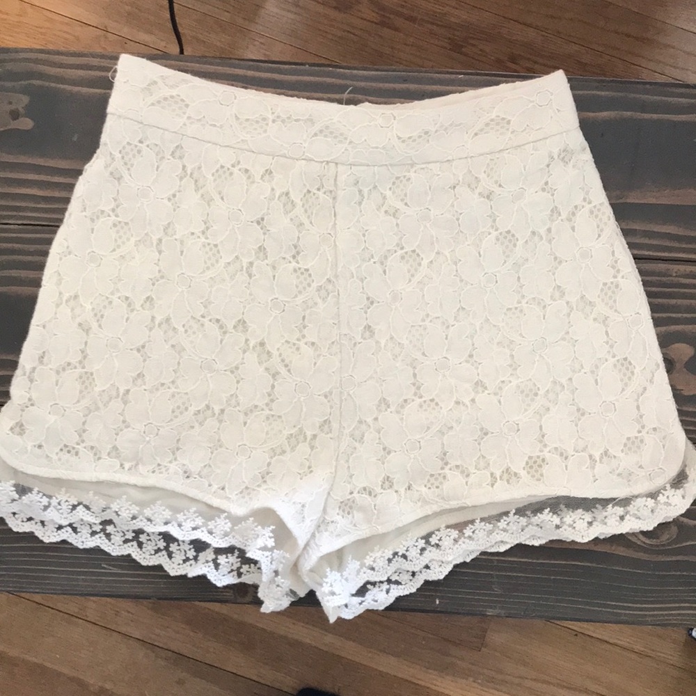 Crochet lace shorts